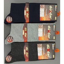 Dündar Plus 4124 Erkek Modal Likralı Dikişsiz Çorap 12 Adet Cok Renklı