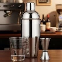 Simonelli Kokteyl Seti Paslanmaz Çelik 500 Ml Shaker, 15/30 Ml Çelik Jigger,motta Ölçü Bardağı Gümüş