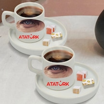 Mustafa Kemal Atatürk Tasarımlı Türk Kahvesi Fincanı Ve Altı Beyaz Mustafa Kemal Atatürk Tasarımlı Türk Kahvesi Fincanı Ve Altı Beyaz