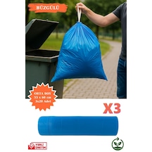 Premium Büzgülü Orta Boy Çöp Poşeti 55x60 Cm 3x20 Adet Ev Mutfak İş Ofis Avantajlı Ekonomik Paket