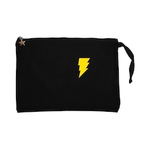 Black Adam Yellow Logo Siyah Clutch Astarlı Cüzdan / El Çantası Siyah