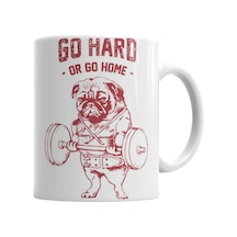 Pug Bodybuilder Sıkı Çalış Yada Git Pug Köpek Kupa Bardak Karışık