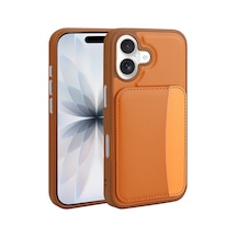 Zore İphone 16 Kılıf Kartlıklı Zore X-kart Silikon Kapak - Turuncu