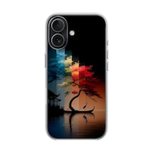 İphone 17 Uyumlu Dört Mevsim Ağaç Baskılı Silikon Kılıf