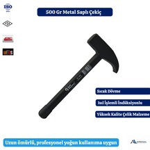 Metal Saplı Kamyoncu Tipi Çekiç 500 Gr Dövme Çelik Eğri Uçlu Profesyonel