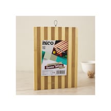 Bambu Kesme Tahtası 20x30x1.3 Cm - Beyaz Çizgili Metal Kulplu Renkli - 916244131 Renkli