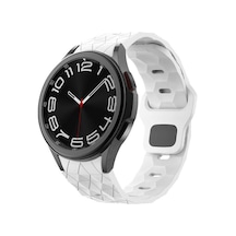 Samsung Uyumlu Galaxy Watch 5 Pro 45mm Zore Krd-116 20mm Futbol Desenli Spor Tasarımlı Silikon Kordon-beyaz