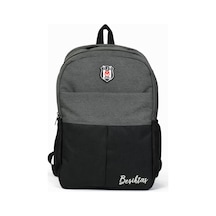 Beşiktaş Lisanslı Siyah Gri Melanj Sırt Çantası - 3 Bölmeli Laptop Gözlü Okul Çantası Çok Renkli