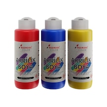 Kırmızı, Mavi, Sarı Akrilik Boya 3&apos Lü Set 3x120 Ml