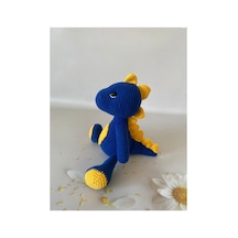 Adenya Sepeti El Emeği Örgü Dinazor Taraftar Dino Fb Amiğgurumi Oyuncak Sarı - Lacivert