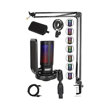Rgb Set Usb Oyuncu Ve Yayıncı Mikrofonu Condenser Stüdyo Kayıt Gaming Tiktok Twitch Canlı Yayın Discord Youtube