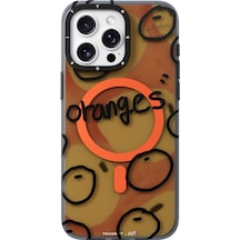İphone 15 Pro Max Uyumlu Kılıf Magsafe Özellikli Bee Brown Tasarımlı Youngkit Funny Serisi Turuncu