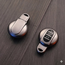 Mini Cooper-s Uyumlu Smart 3 Buton Silikon Oto Anahtar Kumanda Kabı Kılıf Gri