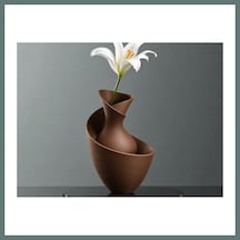 Bezos 3d Baskı Bold Vazo - Akışkan Formlu Dekoratif Vazo-kahverengi Ventra