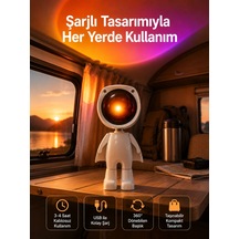 Gün Batımı Projektör Lamba Astronot Görünümlü Dekoratif Masa Lambası Çok Renkli