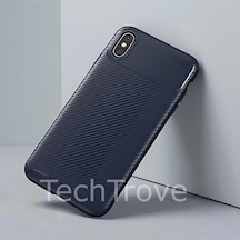 Apple Uyumlu iPhone X Kılıf Kamera Korumalı Darbe Emici Karbon Fiber Desenli Renk Atmaz Silikon Kapak