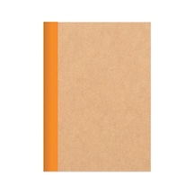 Çizgili Stickerli Kraft Kapak Defter Mavi 18,5 26 50 Yp. Turuncu Çok Renkli