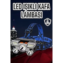 Ultra Güçlü Led Işık Şarjlı Kafa Lambası Balıkçı Lambası Kafa Feneri Sarı