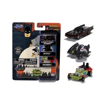 Java Nano Hollywood Rides Classic Tv Series Batmobile Batcycle Jokermobile Model Araba