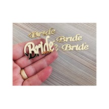 10 Adet 7x2 Cm Pleksi Bride Yazısı Bride Pleksi Yazı