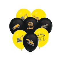 Balonevi Balon 4+1 İnşaat Baskılı 12" 8 Li Çok Renkli