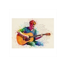 Gitar Çalan Müzisyen Desenli Mdf Tablo