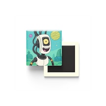 Glados - 9x9 Cm Baskılı Kare Buzdolap Magneti