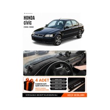 Honda Civic 1996-1998 Uyumlu Torpido Koruma, Torpido Örtüsü, Torpido Kılıfı - Siyah-gri - Ho006