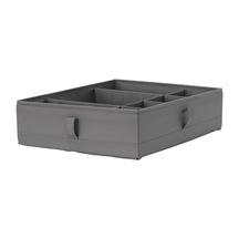 Çekmece İçi Bölmeli Kutu, Koyu Gri Renk Meridyendukkan 44x34x11 Cm Takı-kemer-aksesuar Düzenleyici Organizer Gri