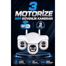 Wifi 3 Motorize Kameralı Adaptörlü Gece Görüşlü Hareket Takipli Güvenlik Kamerası