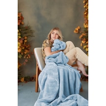 Deluxe Wellsoft Battaniye Bebe Mavisi Tek Kişilik Battaniye TV Battaniyesi 150 x 200 CM