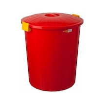 Çöp Kovası Kapaklı Plastik 100 Litre Kırmızı