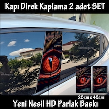 Yılan Ejderha Göz Folyo - 2kapı İçin 2adet Sticker Kaplama - Tuning Modifiye