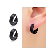 Hdmarketim 316 L Siyah Halka Çelik Küpe 5 MM Siyah