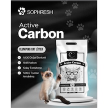 Sophresh Aktif Karbonlu Topaklanan Kedi Kumu 20 L %100 Doğal Bentonit, Güçlü Topaklanan