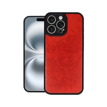 Apple iPhone Uyumlu 16 Pro Max Kılıf Aras Deri Kapak - Kırmızı Bz8683140811686