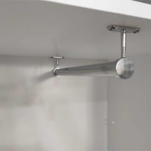 Dolap Içi 50cm Krom Yuvarlak Askı Borusu Askı Borusu +flanş+vida - Dolap İçi Düzenleyiciler - 2