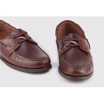 Hakiki Deri Kahverengi Bağcıklı Erkek Günlük Ayakkabı-Kahve (521644004)