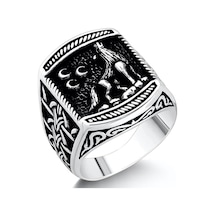 925 Ayar Gümüş 3 Hilal Bozkurt Tasarım Erkek Yüzük