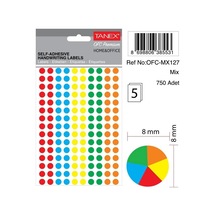 Ev-ofis Nokta Etiket 8 Mm 5 Renk 750 Etiket 1