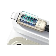 Ca-8811 20w Dijital Göstergeli Type-c To Lightining Pd-data Şarj Kablosu-gümüş