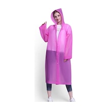 Pembe Kadın Erkek Yağmurluk Kapüşonlu Çıtçıtlı Eva Unisex Pratik Kapşonlu Yağmurluk Xl Büyük Beden