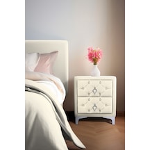 Ruby 2 Çekmeceli Komodin-silver Model Kapitoneli Yatak Odası Iki Çekmeceli Komodin&şifonyer Modeli Beyaz