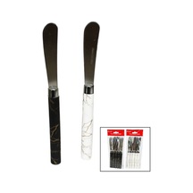 5 Parça Uzun Kahvaltı Bıçak - Mermer Desen Saplı 16.5 Cm Go-53-vice 01995