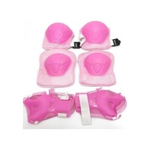 Kız Çocukları İçin Koruyucu Set, Dizlik Ve Dirseklik İle Pembe Renk