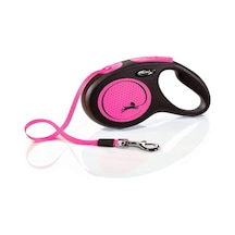 Flexi New Neon Pembe 5 metre Şerit Köpek Uzatma Tasma Pembe