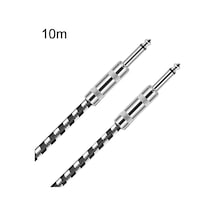 Sones 10m 2 Düz Başlı 6,35mm Gitar Kablosu Oksijensiz Bakır Çekirdekli Ts Büyük İki Çekirdekli Kablo