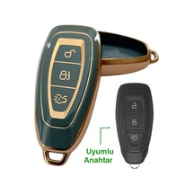 Ford Focus Fiesta Mondeo Kuga C Max Uyumlu Kumanda Anahtar Kılıfı Oto Anahtarlık Turkuaz