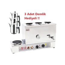 Mizan Üç Demlikli 40 Lt. Çay Kazanı - 3 Adet Demlik Hediyeli