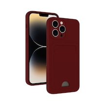 Apple iPhone Uyumlu 15 Pro Max Kılıf Kelvin Kartvizitli Silikon - Bordo Bzsxx00 1